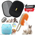 3-in-1 Rechargeable Steamy Cat & Dog Grooming Brush – Self-Cleaning Hair Removal Brush with Spray Function